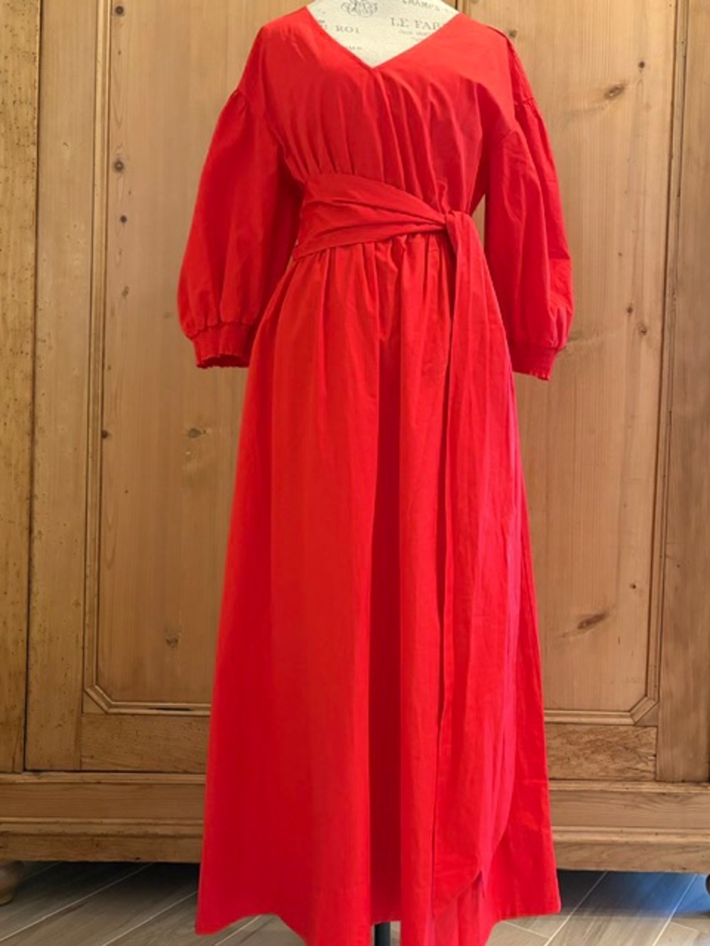 Kate spade puff sleeve belted midi dress